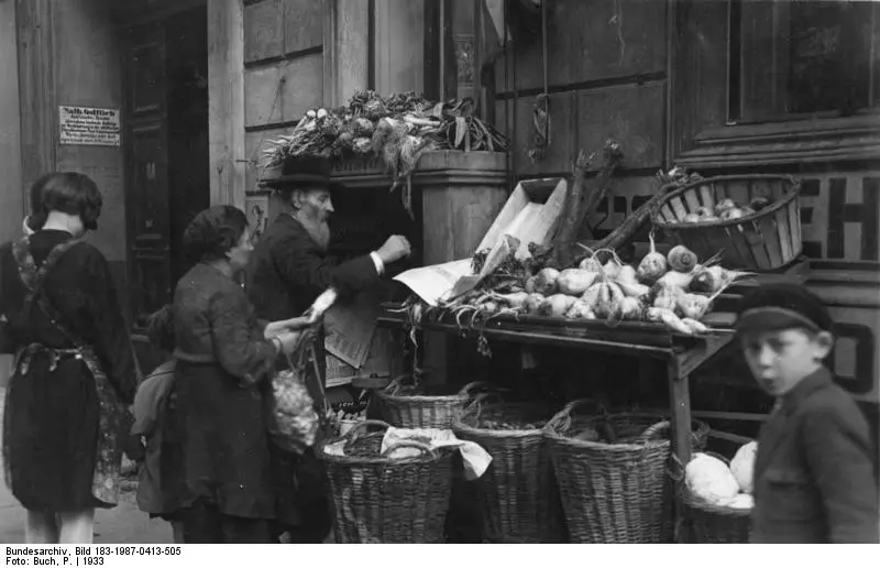 Market stall in Grenadierstraße, 1933